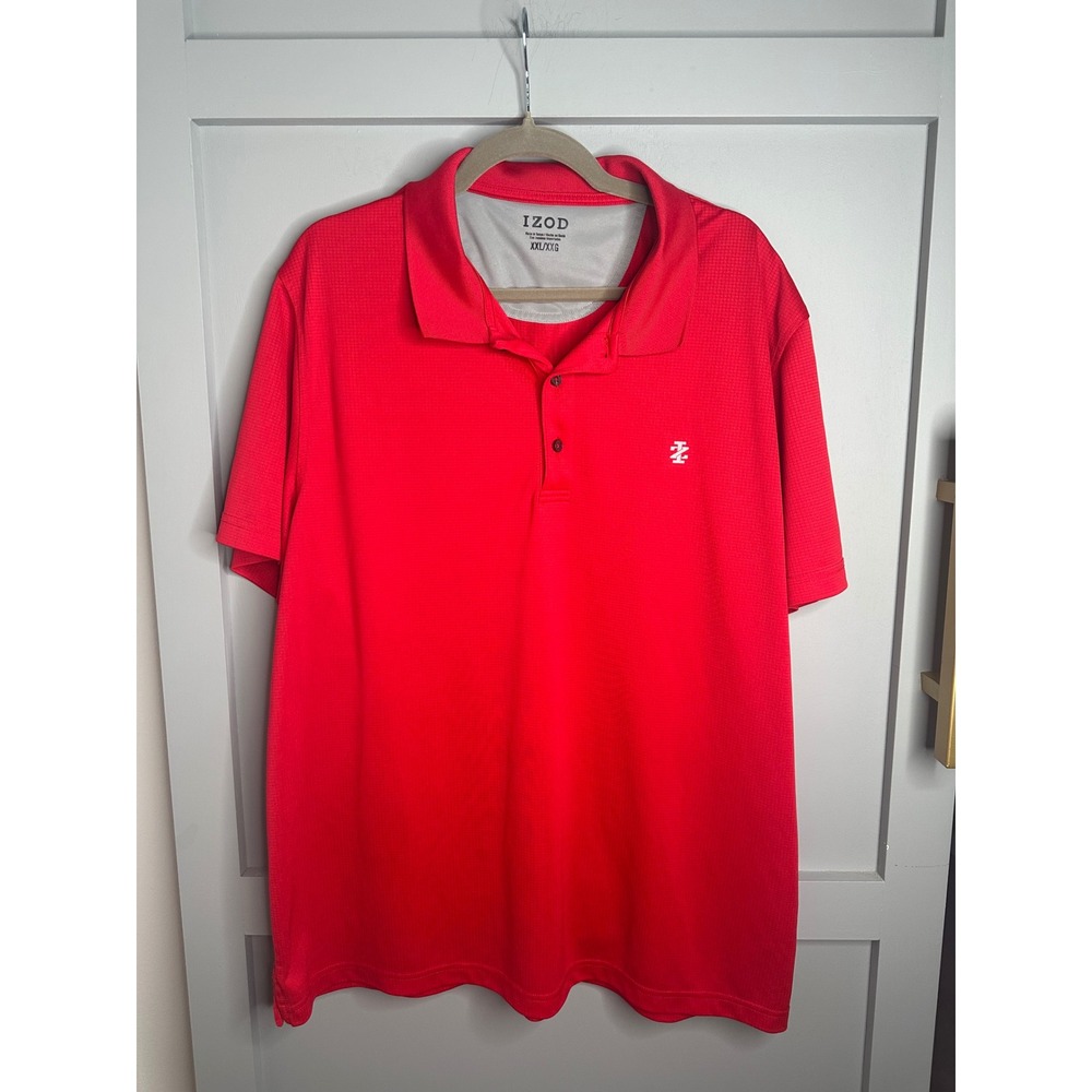 IZOD‎ Golf Polo Shirt XXL Red Short Sleeve Moisture Wicking Performance